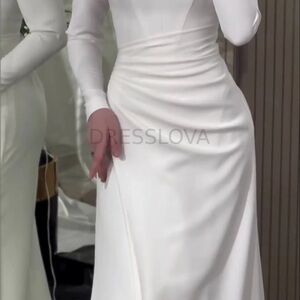 White Long Sleeve Dress DRESS LOVA